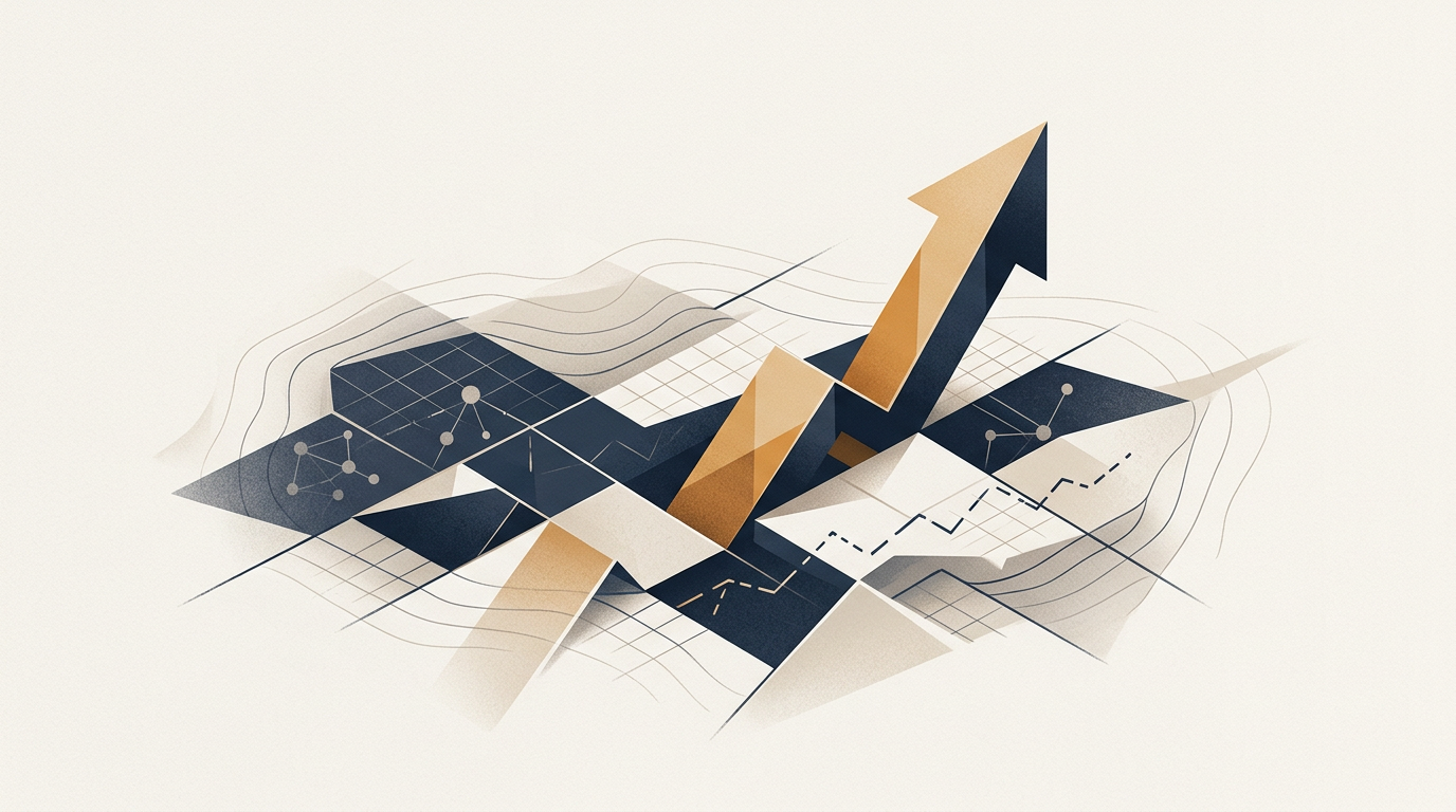Abstract editorial illustration for: Altcoin Divergence: ADA's Outperformance Amidst Broader Market Consolidation