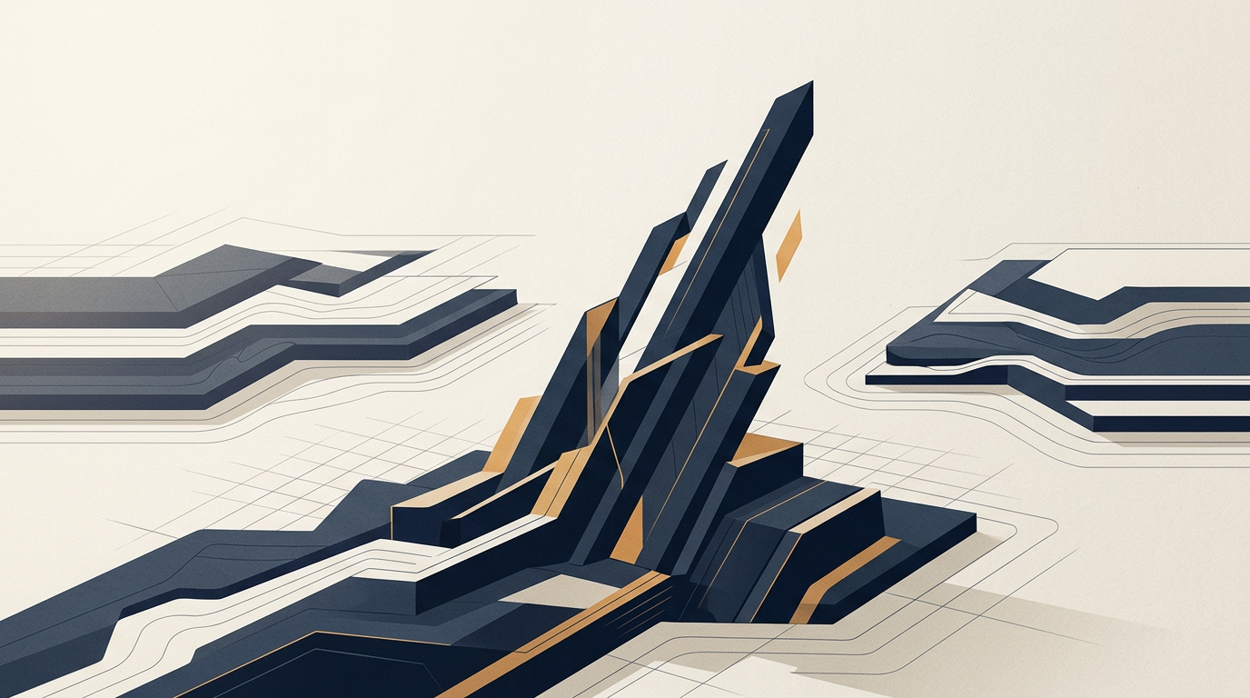 Abstract editorial illustration for: Cardano Leads Altcoin Movement Amidst General Market Stability