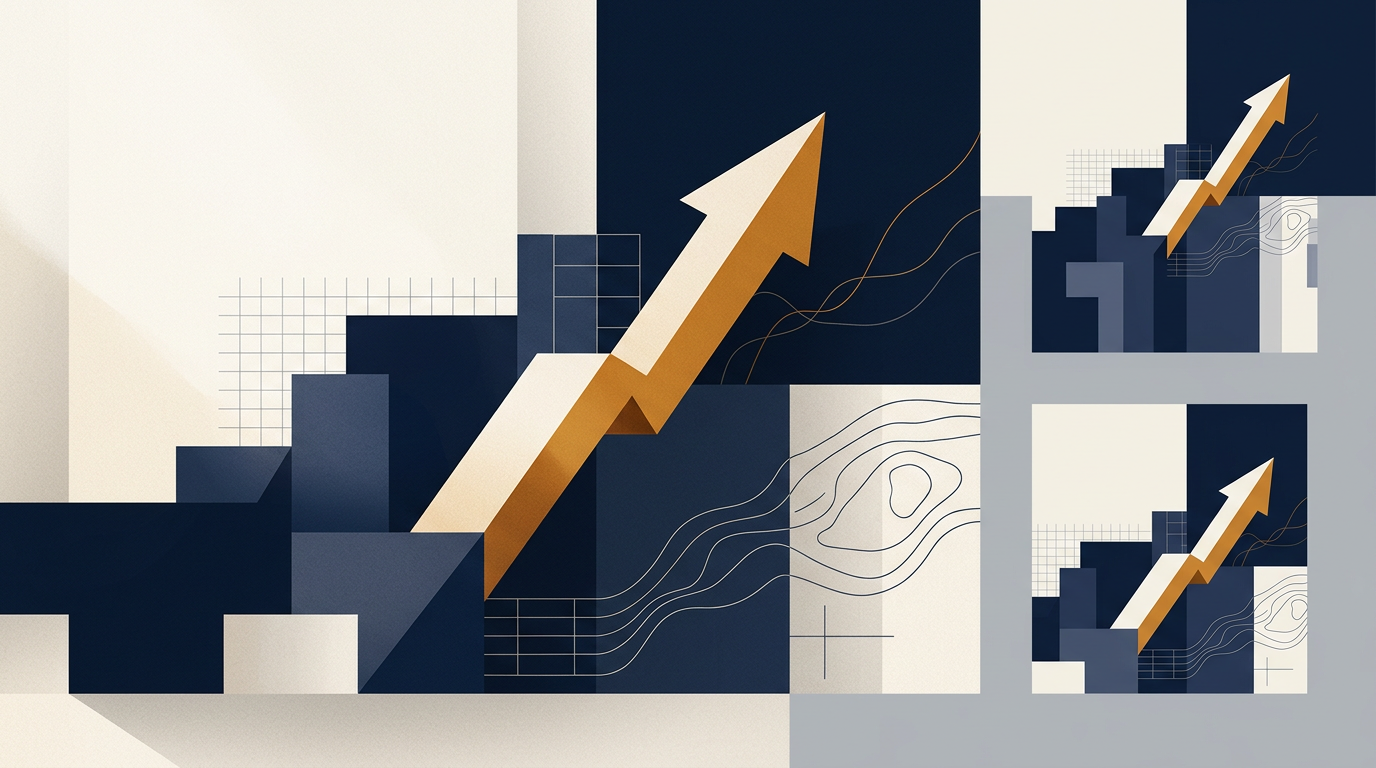 Abstract editorial illustration for: Cardano's Divergence: An Examination of Current Market Dynamics